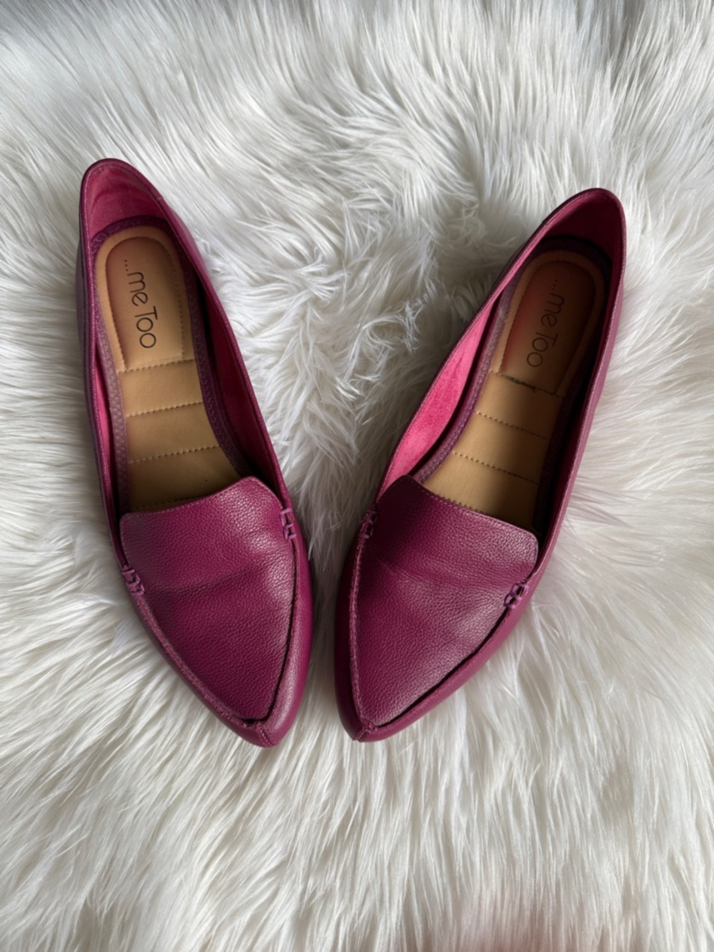 Me Too Women's Pointed Loafers in magenta, women’s 9.5
